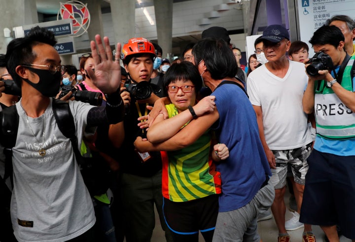 People attend a protest in Tung Chung station, in Hong Kong, China September 7, 2019. REUTERS/Anushree Fadnavis