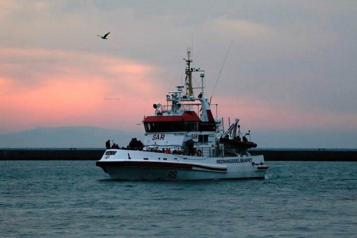 A Frontex patrol vessel carrying refugees and migrants rescued at open sea arrives at the port of Mytilene on the Lesbos island, Greece March 22, 2016. REUTERS/Alkis Konstantinidis