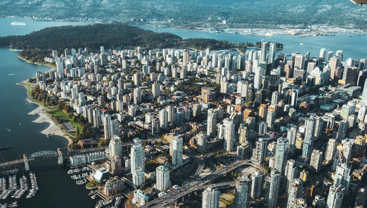 Residential towers in Vancouver's downtown and West End.