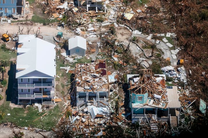 An aerial view of damage from Hurricane Dorian on Freeport, Grand Bahama, on Sept. 5.