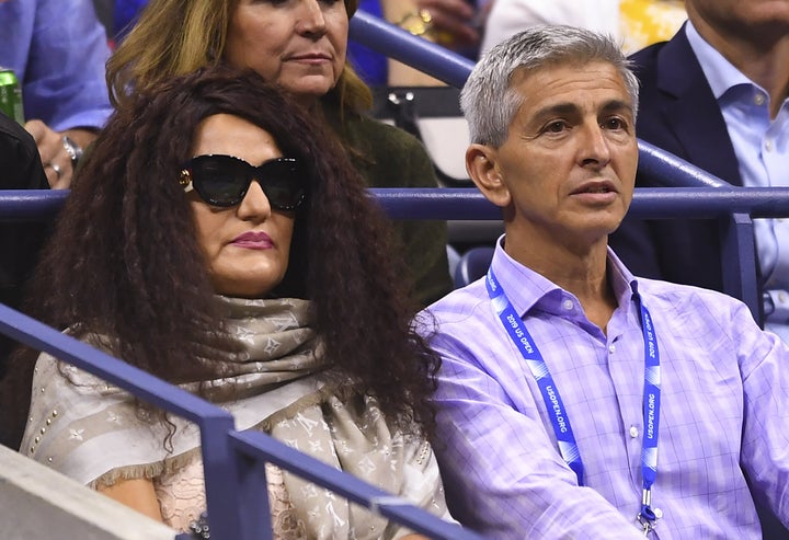 Bianca Andreescu's parents watch as she plays Belinda Bencic of Switzerland during their match at the 2019 US Open on Sept. 5, 2019.