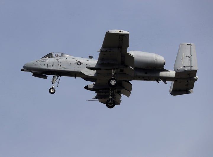 An A-10C Thunderbolt II aircraf flies before the inauguration of the Aerospace Fair 2019 at the Santa Lucia military airbase in Tecamac near Mexico City, Mexico April 24, 2019. REUTERS/Henry Romero