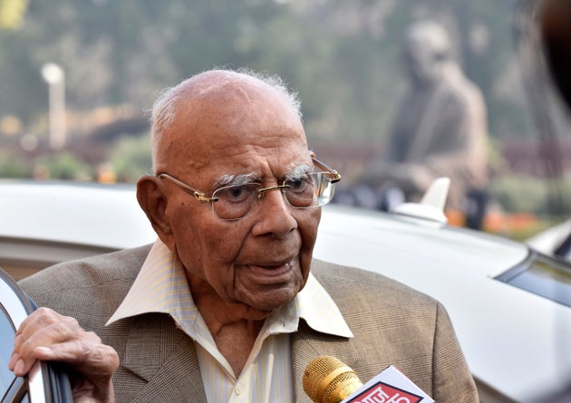NEW DELHI, INDIA - FEBRUARY 4: Ram Jethmalani during the Budget Session at Parliament House on February...