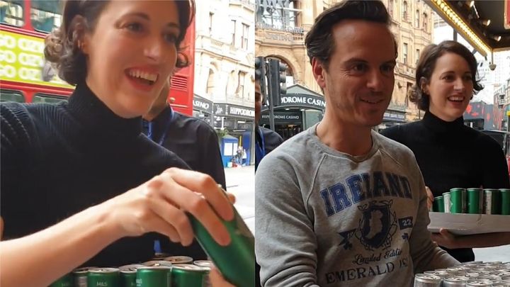 Phoebe Waller-Bridge and Andrew Scott surprised queuing Fleabag fans with G&Ts