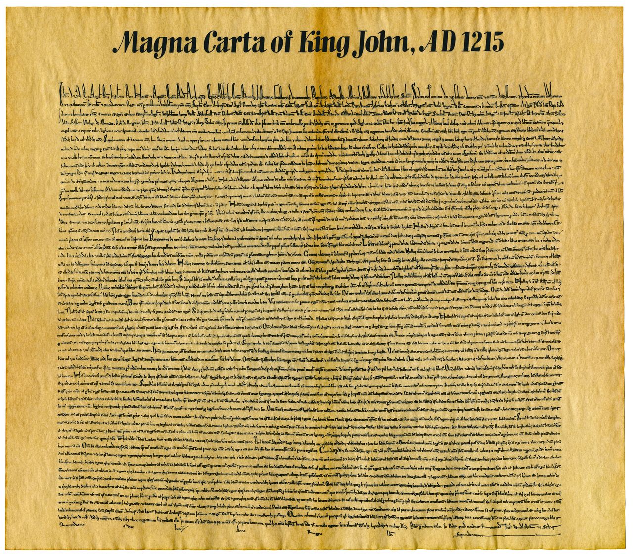 Magna Carta or Magna Carta Libertatum, is an English legal charter that required King John of England to proclaim certain rights, respect certain legal procedures, and accept that his will could be bound by the law.