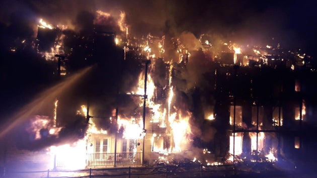 Worcester Park Fire: South-West London Block Of Flats Engulfed In Flames