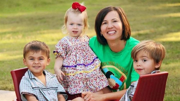 Nikki Baker-Limore with a child she adopted from a mother who was addicted to opioids (center) and her other two children in Tahlequah, Oklahoma. As the opioid crisis progressed in the Cherokee Nation, more and more children were taken into tribal custody. 
