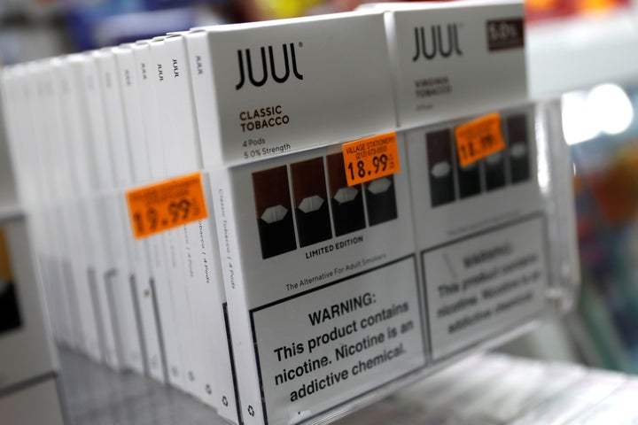 Vaping company Juul Inc. is accused of marketing its e-cigarette products as a safer alternative to smoking cigarettes withou
