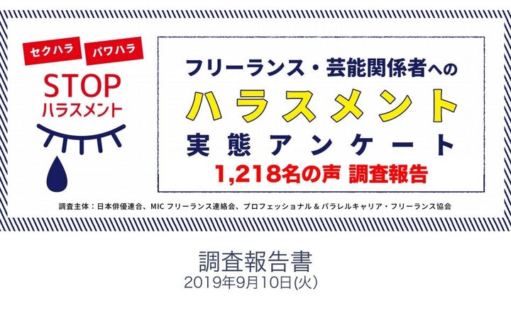 「フリーランス・芸能関係者へのハラスメント実態アンケート」調査結果より