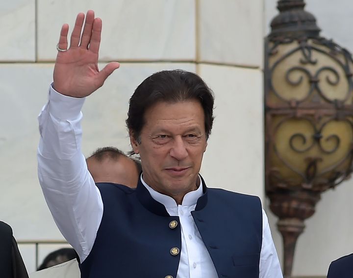 Pakistan's Prime Minister Imran Khan outside the Prime Minister Secretariat building in Islamabad on August 30, 2019.