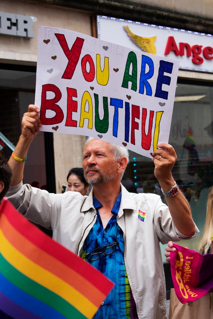 "A Christian at Bristol Pride, showing support to the LGBTQ+ community."