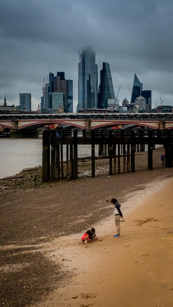 "I love the optimism of Londoners on the beach in the rain."