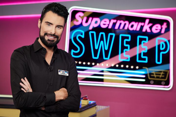 Rylan on the set of Supermarket Sweep