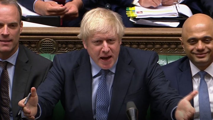 Prime Minister Boris Johnson speaks during Prime Minister's Questions in the House of Commons, London.