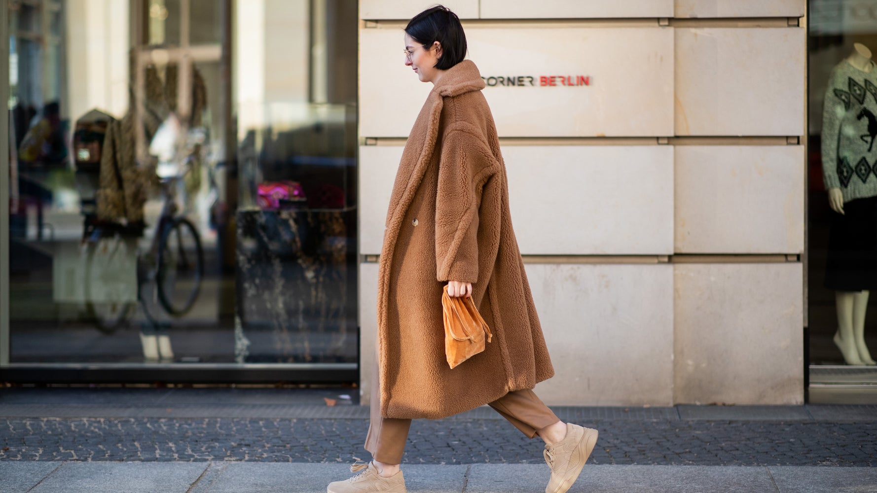 New look top mustard teddy coat
