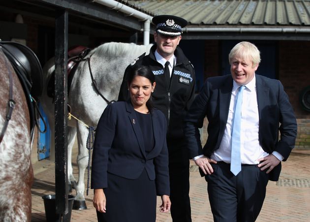 Home secretary Priti Patel with Boris Johnson 