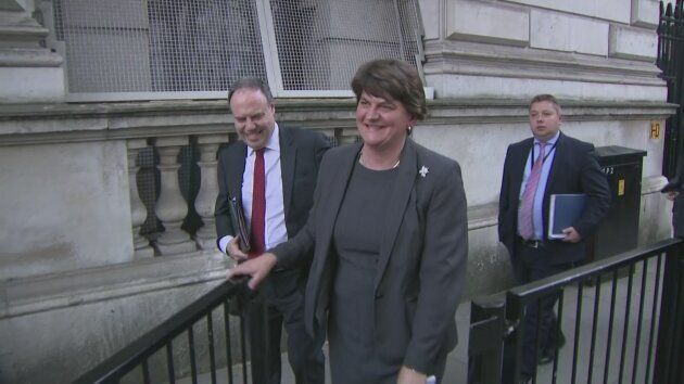 DUP leader Arlene Foster and deputy leader Nigel Dodds say they had a "very good" meeting with Prime Minister Boris Johnson at 10 Downing Street.