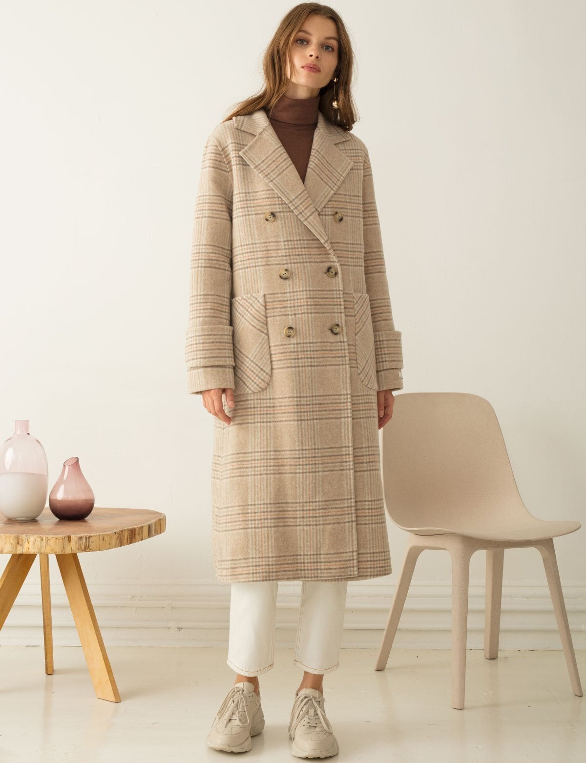 reformation plaid coat