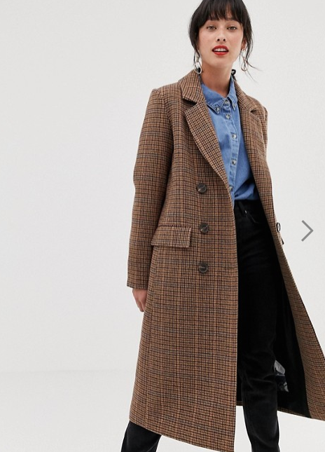 plaid maxi coat