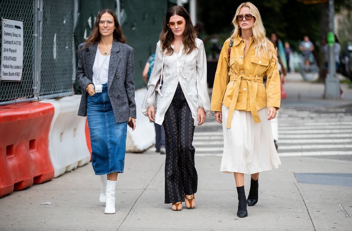 Guests outside Tory Burch during New York Fashion Week in September 2019.