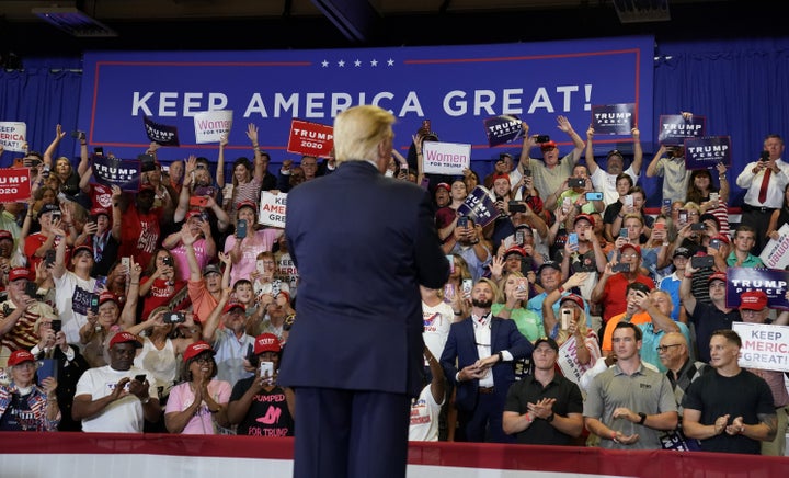 U.S. President Donald Trump holds a campaign rally in Fayetteville, North Carolina, U.S., September 9, 2019. 