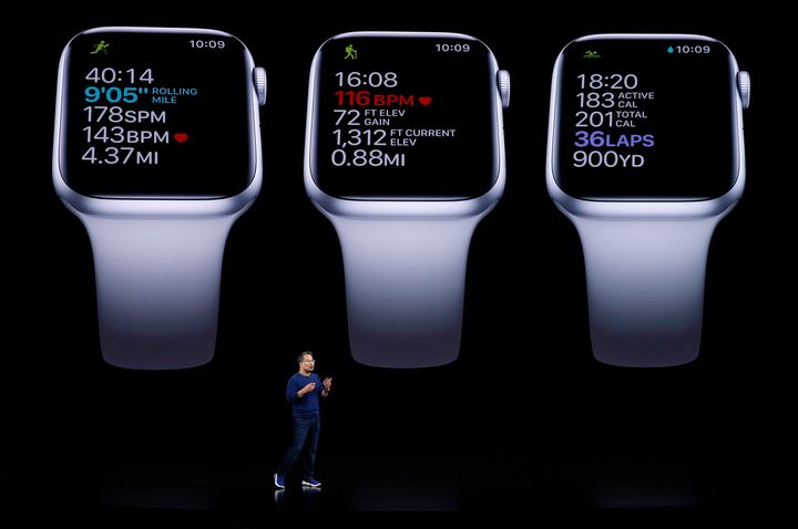 Stan Ng presents the new Apple Watch at an Apple event at their headquarters in Cupertino, California, U.S. September 10, 2019. 