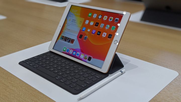 A 7th generation iPad (2019) at Apple's September launch event.