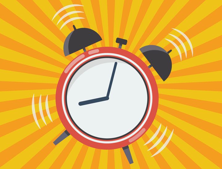 Wake up time. Alarm clock vector illustration