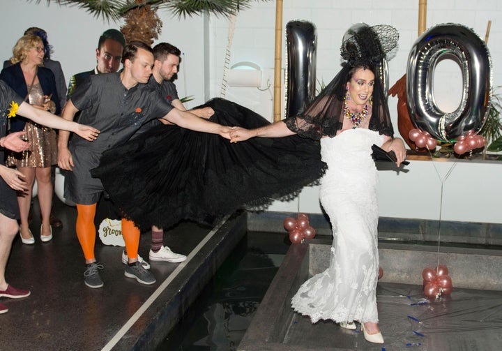 The veil and train of Diane's dress were black to symbolise mourning. The ceremony was designed for folks to question whether the day was a cry for help or a celebration of love.