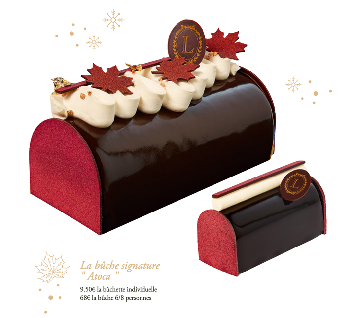 La bûche signature «Atoca» de Patrice Demers pour Ladurée