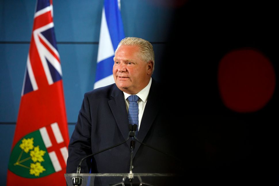 Ontario Premier Doug Ford, shown here in Toronto on Aug. 23, 2019, comes up "at the door," Mike Skinner says.
