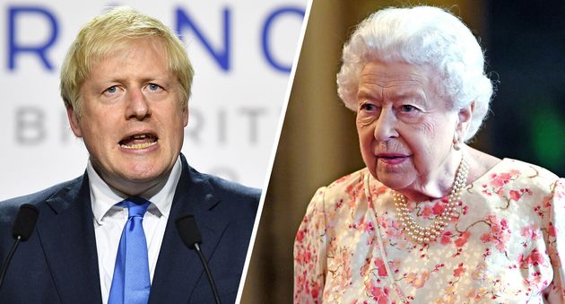 UK Prime Minister Boris Johnson and Britain's Queen Elizabeth II. (Photos: Jeff J Mitchell/Getty Images, Victoria Jones/AFP/Getty Images)