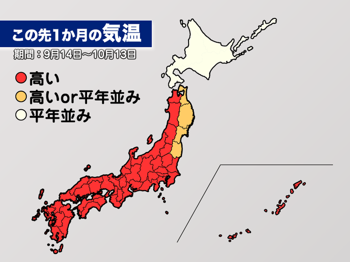 この先1か月の気温