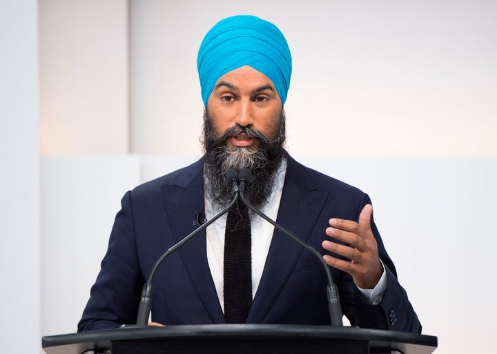 NDP Leader Jagmeet Singh speaks during the Maclean's/Citytv National Leaders Debate in Toronto on Sept. 12, 2019.