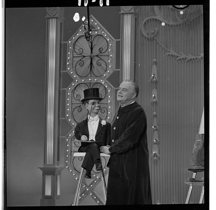 Edgar Bergen with his ventriloquist dummy Charlie McCarthy on The Hollywood Palace (airdate Feb. 19, 1966)