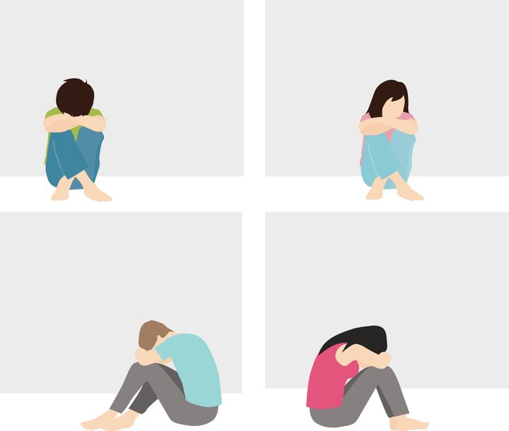 vector illustration of a lonely and sad man and woman（イメージ写真）