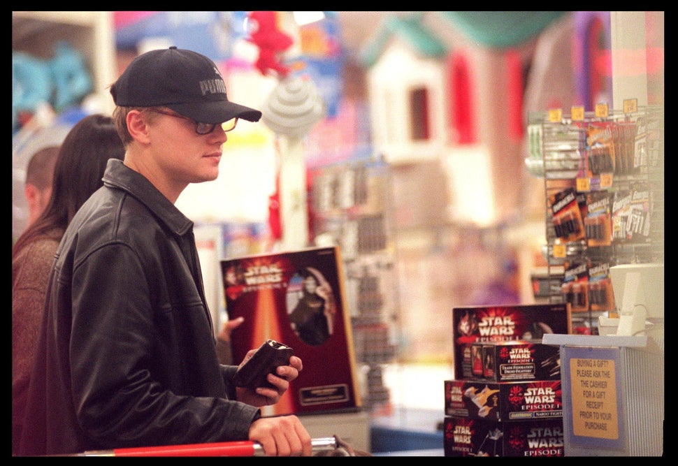 05/03/99. Santa Monica, CA. Leonardo DiCaprio shops for Star Wars Toys at the ''Toys R'' Us'' store at...