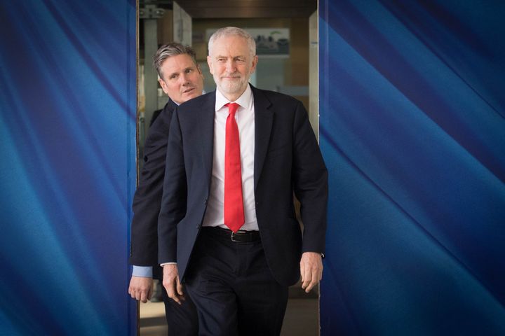 Labour leader Jeremy Corbyn (right) and shadow Brexit secretary Sir Kier Starmer in Brussels ahead of the European Leaders' summit at which Prime Minister Theresa May will be asking for an extension to Brexit.