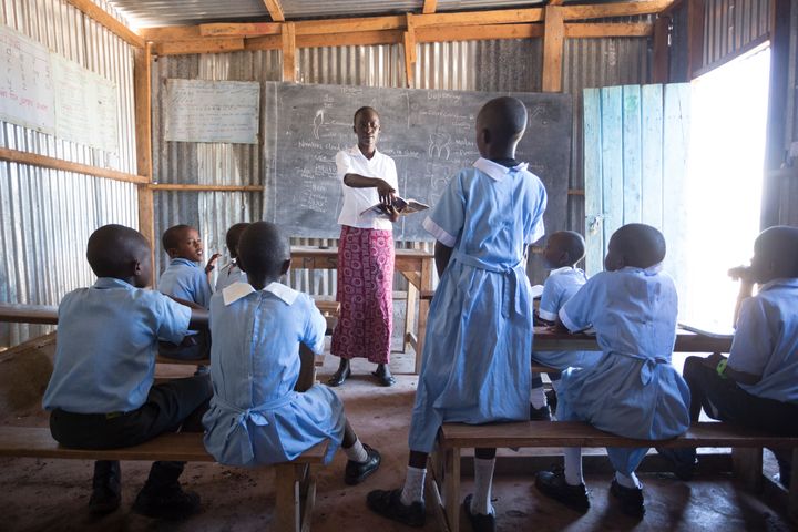 School children in a classroom in Kenya (file picture) 