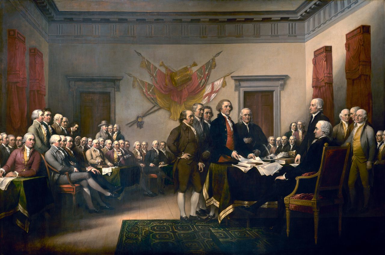 Στις 4 Ιουλίου του 1776, εν μέσω του αιματηρού πολέμου για την ανεξαρτησία των ΗΠΑ από τη Βρετανία (1775-1783), ψηφίζεται στη Φιλαδέλφεια η Διακήρυξη της Αμερικανικής Ανεξαρτησίας