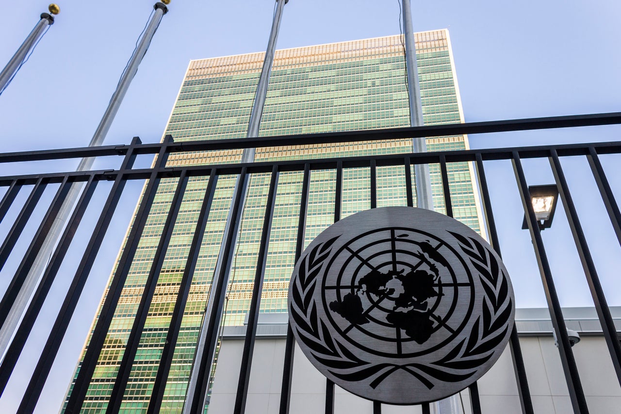 New York City. The Headquarters of the United Nations, a complex designed by Wallace Harrison located in the Turtle Bay neighborhood of Manhattan