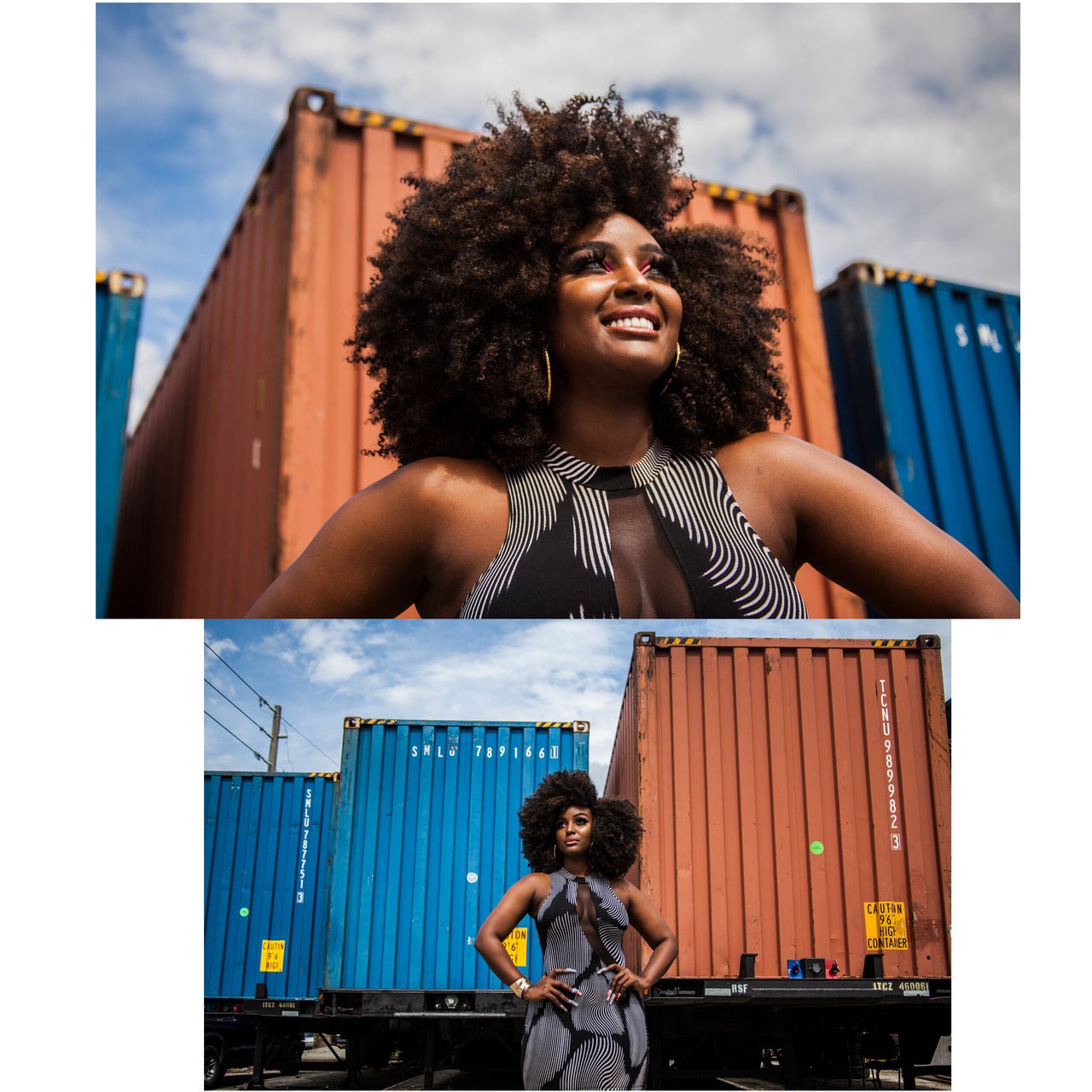 Amara La Negra, a Dominican-American hip-hop artist stands and poses in Miami, Florida on Aug. 29, 2019.