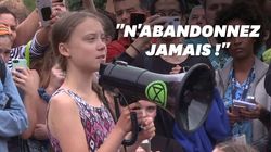 Greta Thunberg manifeste devant la Maison