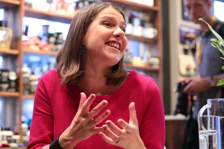 Liberal Democrat leader Jo Swinson during a visit to a local Lush store, as the Liberal Democrats autumn conference gets underway at the Bournemouth International Centre in Bournemouth.