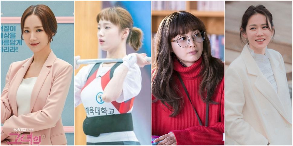 (L-R) Stills from Her Private Life, Weightlifting Fairy Kim Bok Joo, Romance Is A Bonus Book, Something In The Rain