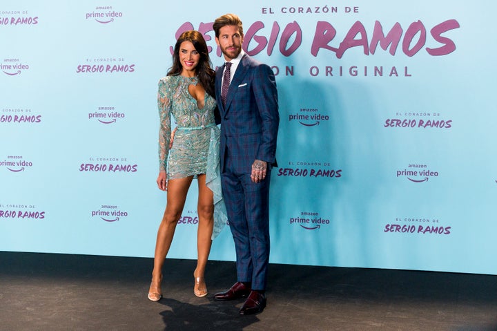 Pilar Rubio y Sergio Ramos durante la presentación del documental.