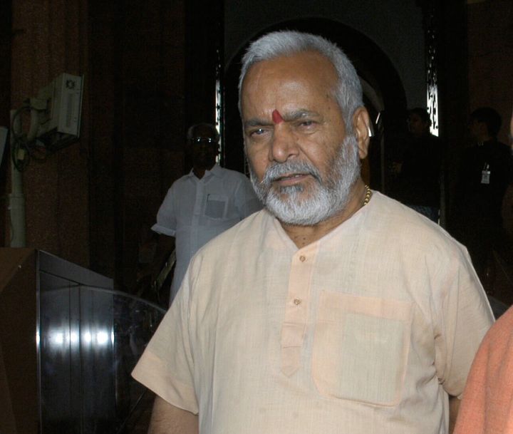 BJP leader Swami Chinmayanand at Parliament House in New Delhi.
