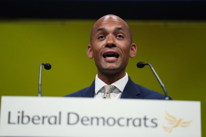 Chuka Umunna speaking during the Liberal Democrats autumn conference at the Bournemouth International Centre in Bournemouth.