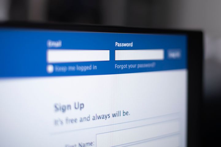 The Facebook login screen is seen in this photo illustration on March 13, 2019 in Warsaw, Poland.