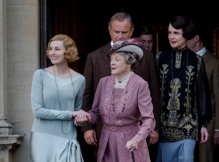 Hugh Bonneville, Laura Carmichael, Maggie Smith and Elizabeth McGovern in "Downton Abbey."